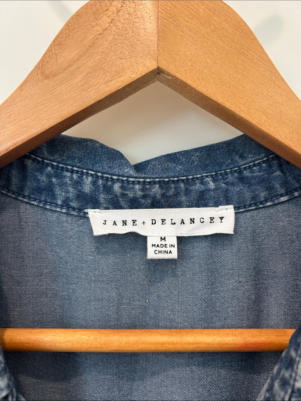 Jane and Delancey Washed Blue Denim Short Sleeve Button-Down - Picture 3 of 11